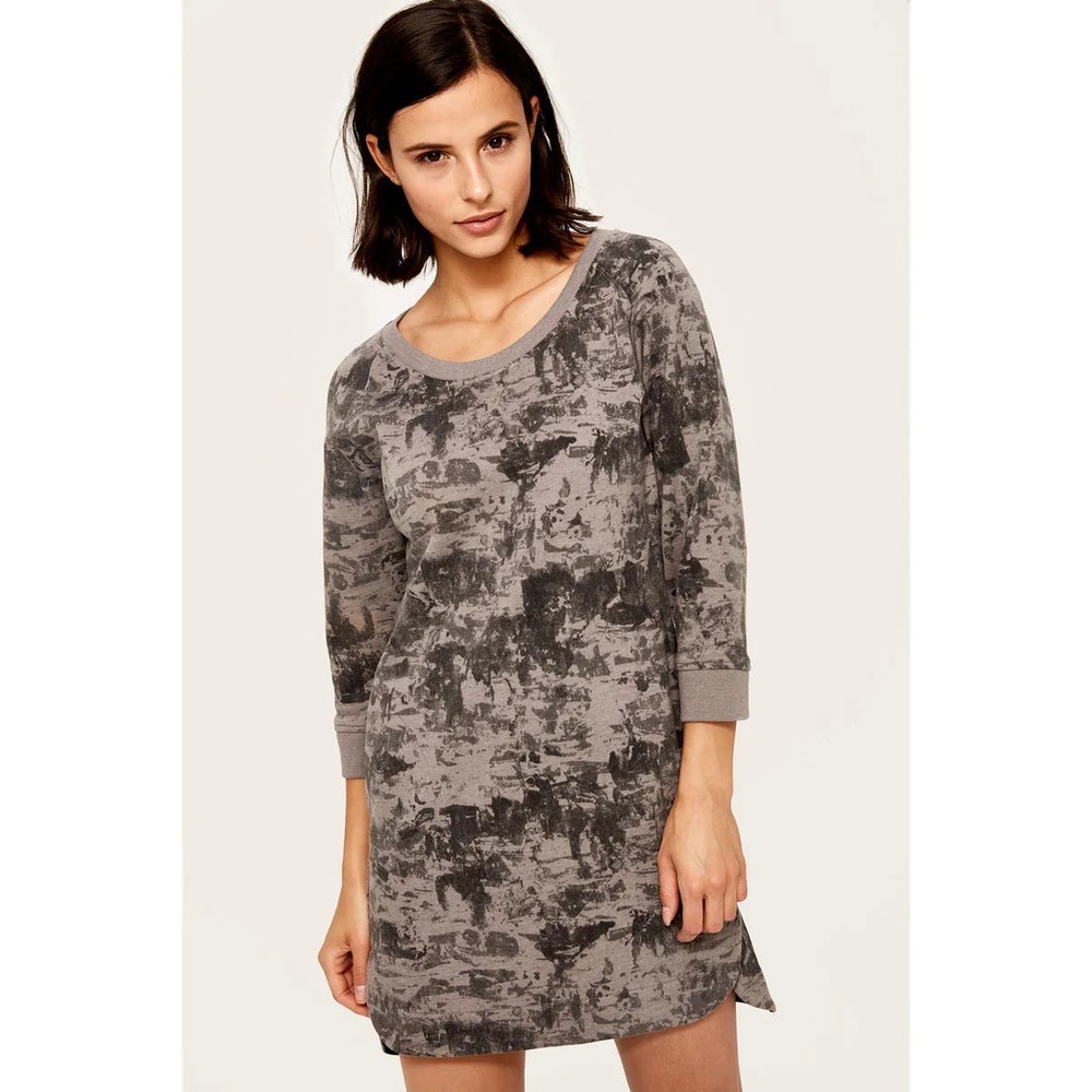 LOLE Sika Burnout‎ Sweatshirt Dress Dark Charcoal Spray Size Small
